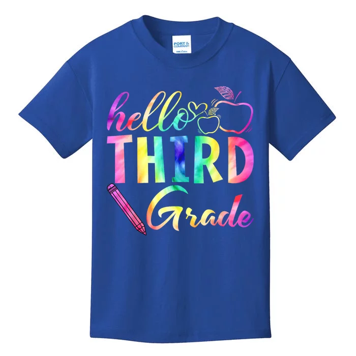 Hello Third Grade Tie Dye Back To School 3Rd Grader Teacher Gift Kids T-Shirt