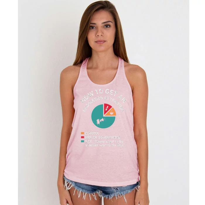 How To Get An Engineers Attention Funny Engineer Engineering Women's Knotted Racerback Tank