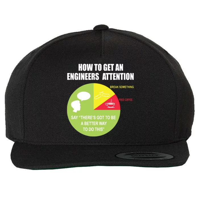 How To Get An Engineers Attention Funny Engineer Wool Snapback Cap