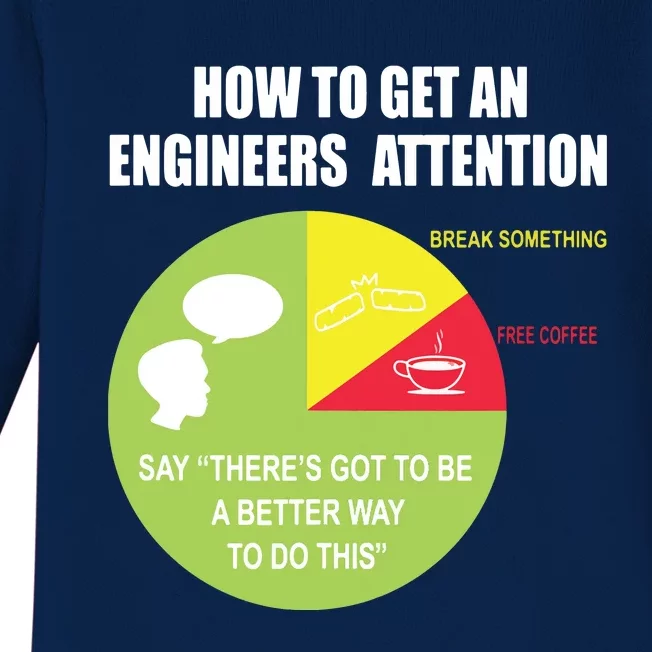 How To Get An Engineers Attention Funny Engineer Baby Long Sleeve Bodysuit