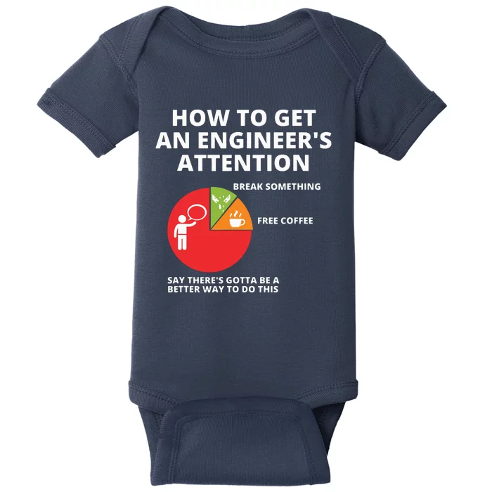 How To Get An Engineers Attention Funny Engineering Baby Bodysuit