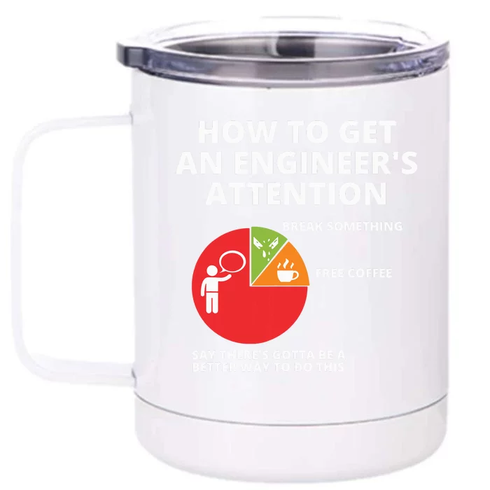 How To Get An Engineers Attention Funny Engineering Front & Back 12oz Stainless Steel Tumbler Cup