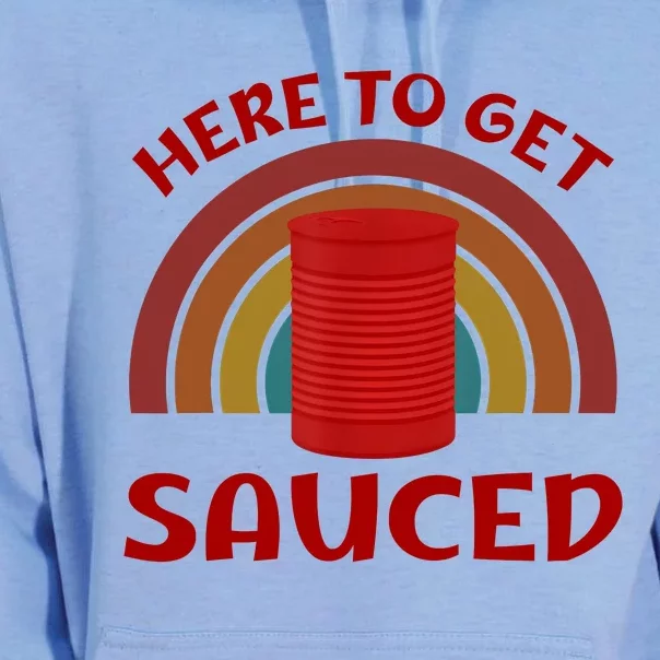 Here To Get Sauced Funny Cranberry Sauce Thanksgiving Food Unisex Surf Hoodie