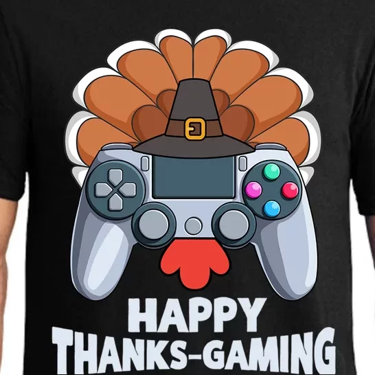 Happy Thanks Gaming Funny Video Gamer Turkey Thanksgiving Cute Gift Pajama Set