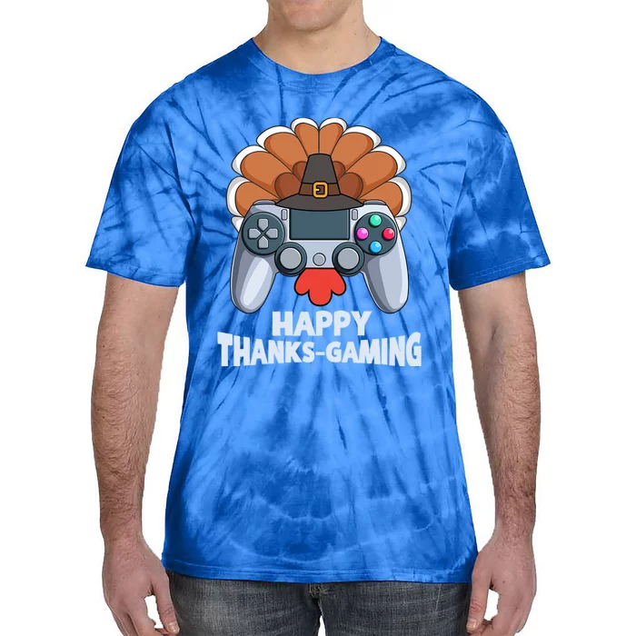 Happy Thanks Gaming Funny Video Gamer Turkey Thanksgiving Cute Gift Tie-Dye T-Shirt