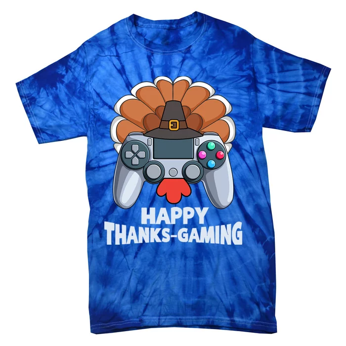 Happy Thanks Gaming Funny Video Gamer Turkey Thanksgiving Cute Gift Tie-Dye T-Shirt