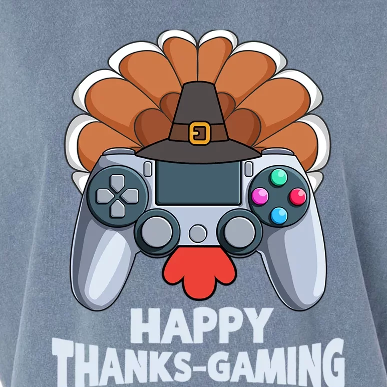 Happy Thanks Gaming Funny Video Gamer Turkey Thanksgiving Cute Gift Garment-Dyed Women's Muscle Tee