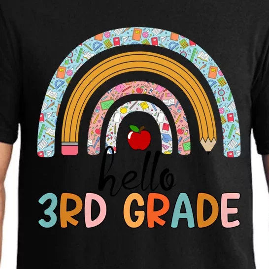 Hello Third Grade Rainbow First Day Of 3Rd Grade Teacher Funny Gift Pajama Set