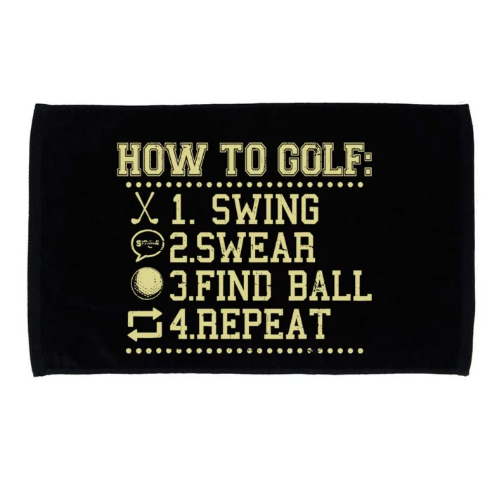 How To Golf Funny Vintage Tee For Golfers Golf Lover Microfiber Hand Towel