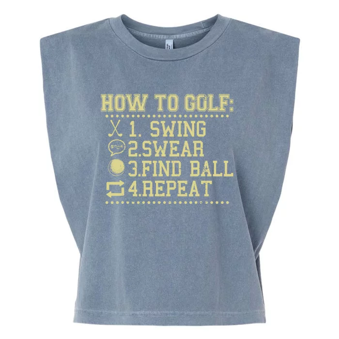 How To Golf Funny Vintage Tee For Golfers Golf Lover Garment-Dyed Women's Muscle Tee