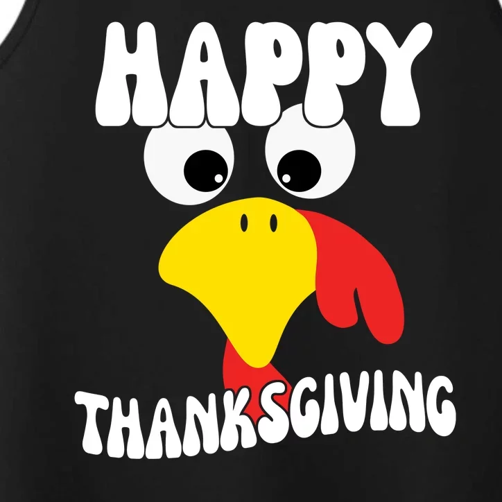 Happy Thanksigiving Gobble Turkey Face Performance Tank