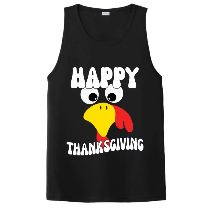 Happy Thanksigiving Gobble Turkey Face Performance Tank