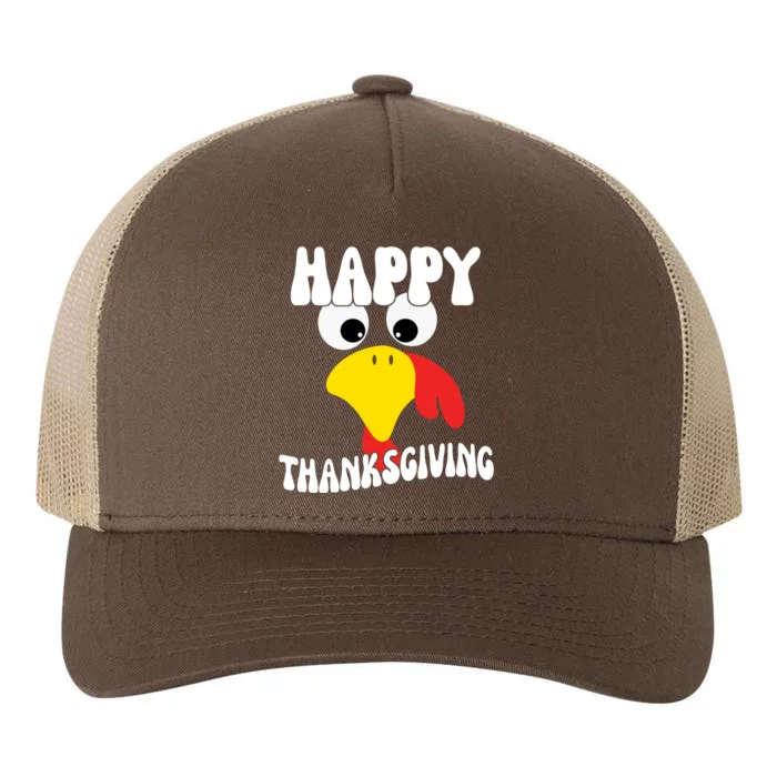 Happy Thanksigiving Gobble Turkey Face Yupoong Adult 5-Panel Trucker Hat