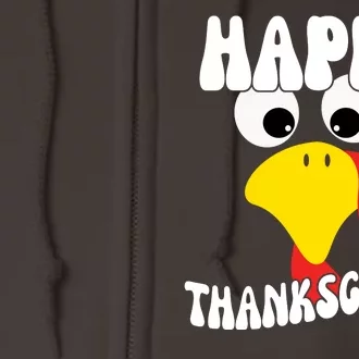 Happy Thanksigiving Gobble Turkey Face Full Zip Hoodie