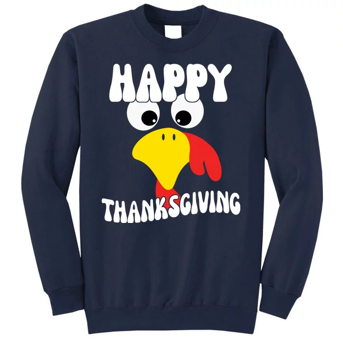 Happy Thanksigiving Gobble Turkey Face Tall Sweatshirt