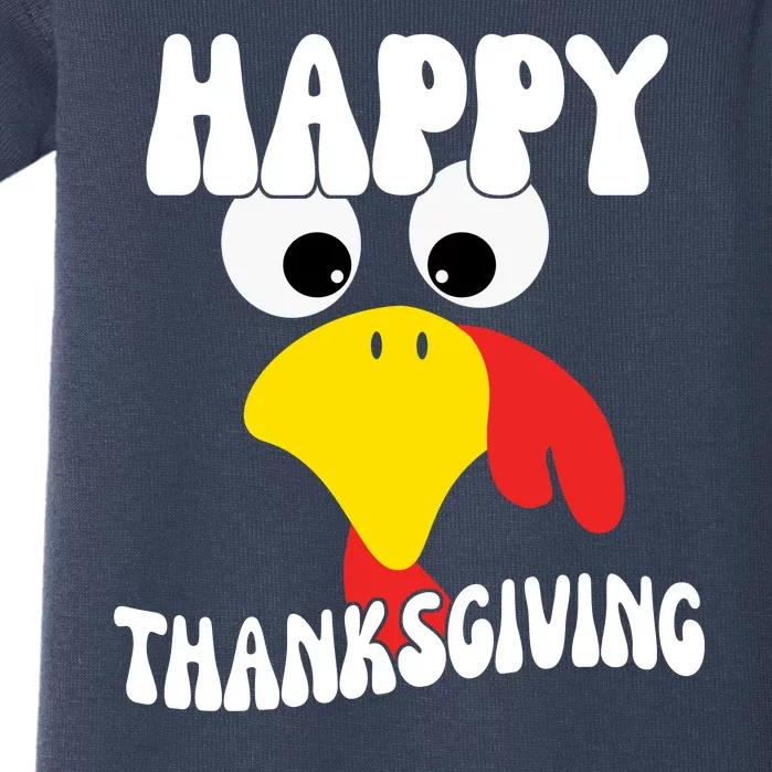 Happy Thanksigiving Gobble Turkey Face Baby Bodysuit