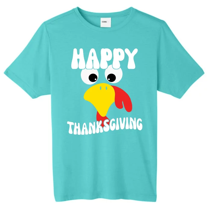 Happy Thanksigiving Gobble Turkey Face ChromaSoft Performance T-Shirt