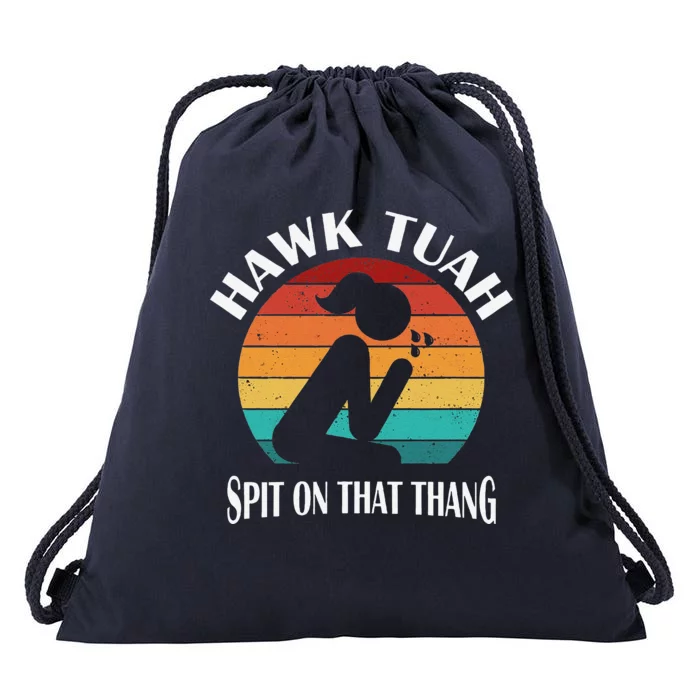 Hawk Tuah Girl Drawstring Bag