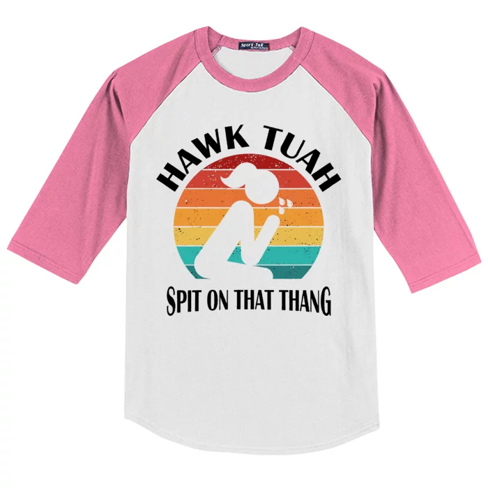 Hawk Tuah Girl Kids Colorblock Raglan Jersey