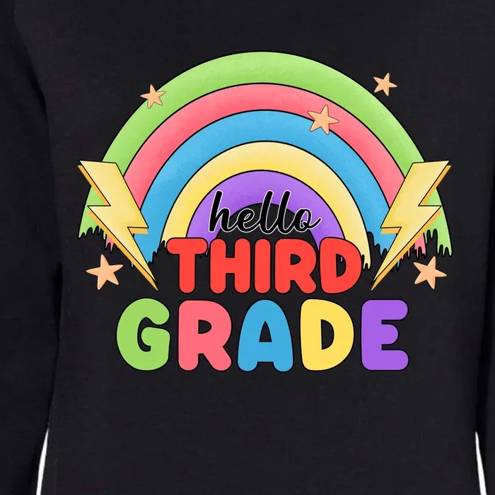 Hello Third Grade First Day Of School Rainbow Teachers Womens California Wash Sweatshirt