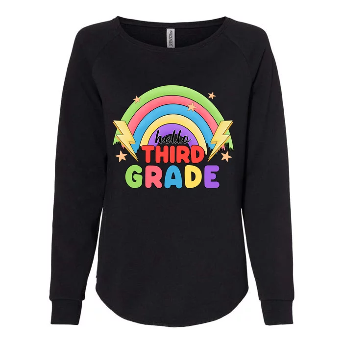 Hello Third Grade First Day Of School Rainbow Teachers Womens California Wash Sweatshirt