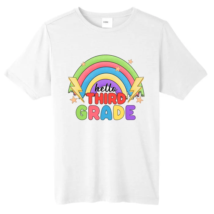 Hello Third Grade First Day Of School Rainbow Teachers ChromaSoft Performance T-Shirt