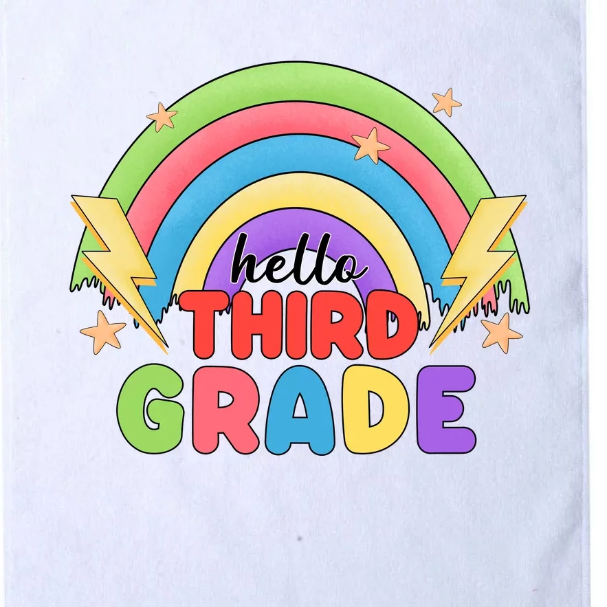 Hello Third Grade First Day Of School Rainbow Teachers Platinum Collection Golf Towel