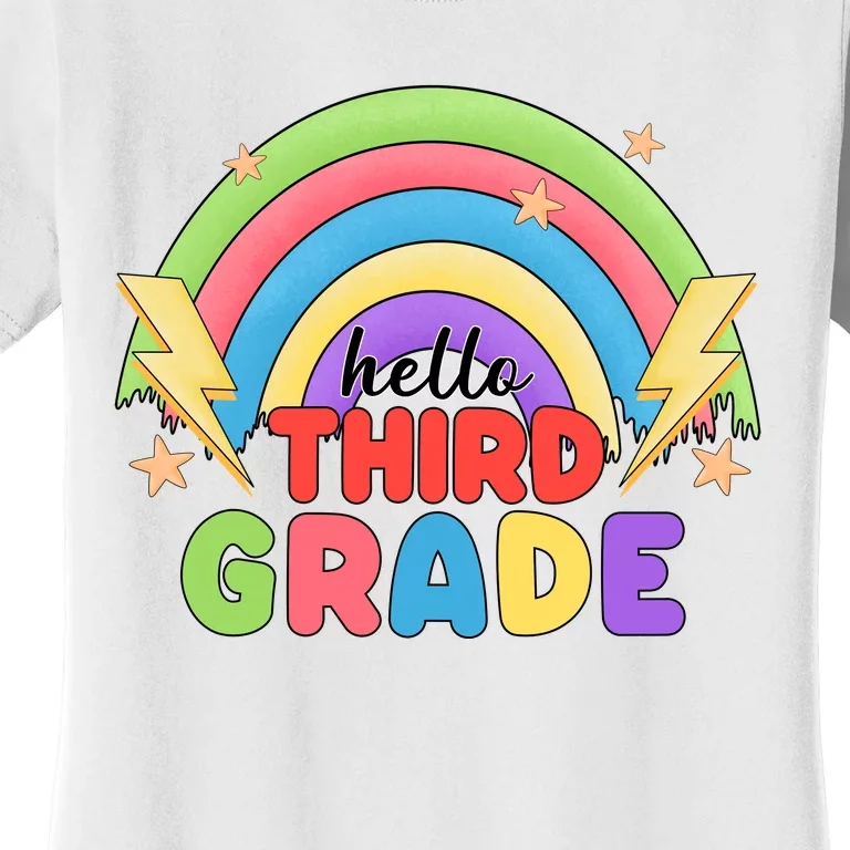 Hello Third Grade First Day Of School Rainbow Teachers Women's T-Shirt