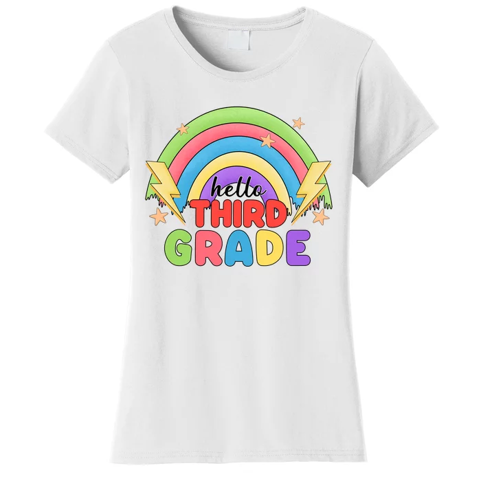 Hello Third Grade First Day Of School Rainbow Teachers Women's T-Shirt