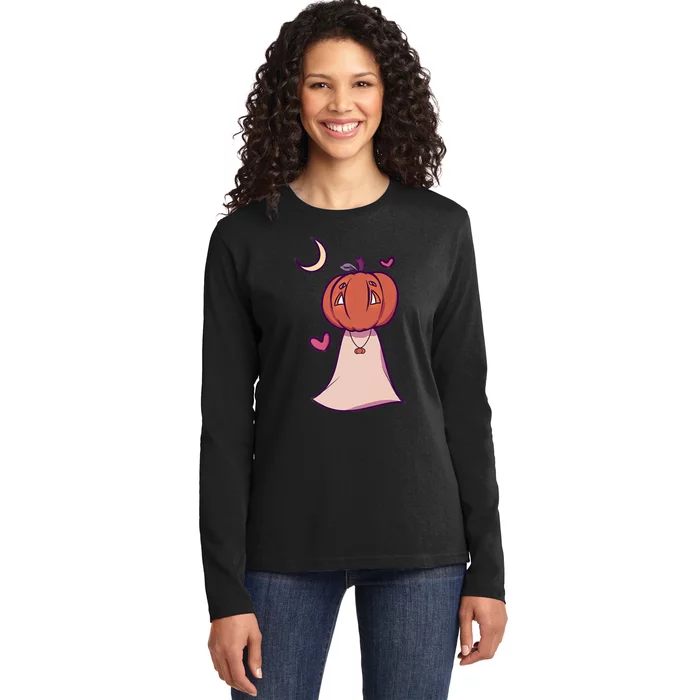 Haunted Threads: Ghoulish Glam Ladies Long Sleeve Shirt