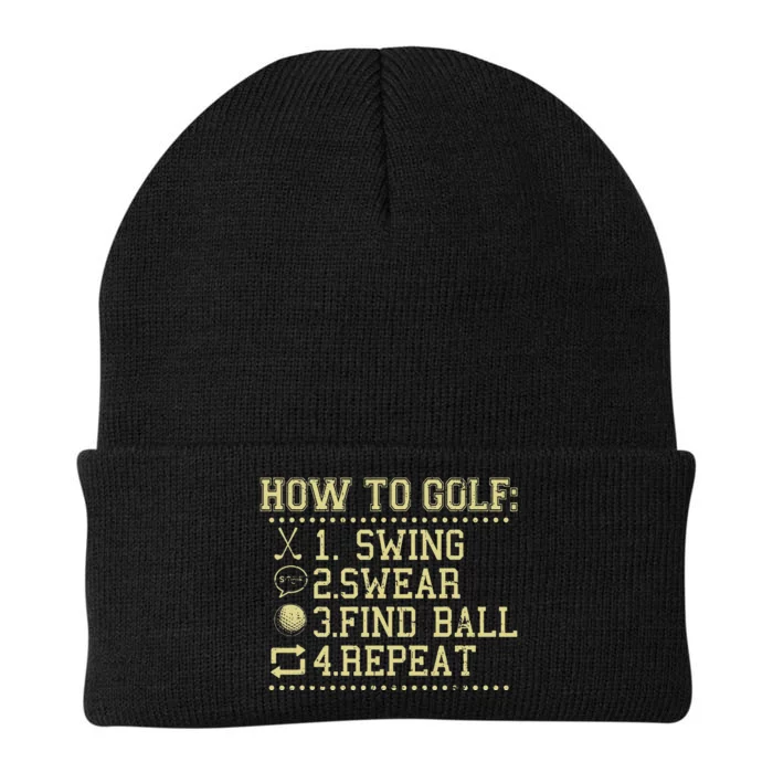 How To Golf Funny Vintage disc Golf Lover sports Knit Cap Winter Beanie