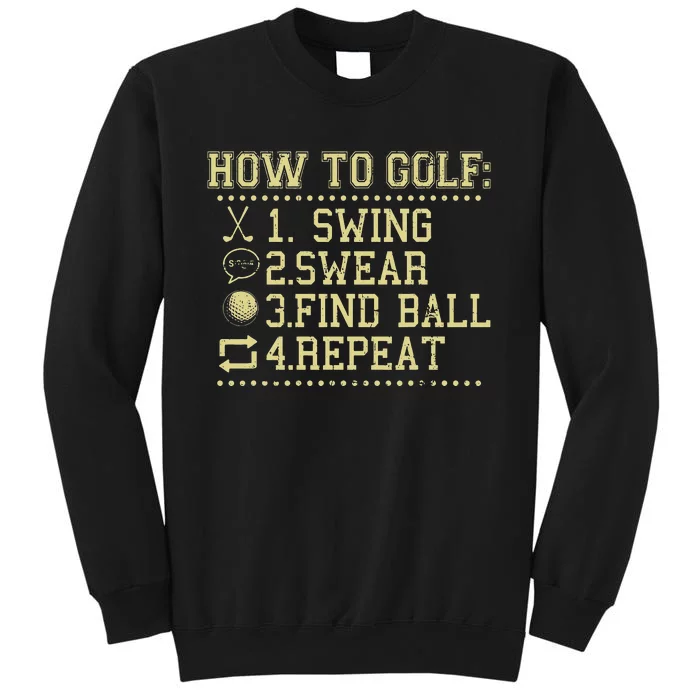 How To Golf Funny Vintage disc Golf Lover sports Tall Sweatshirt