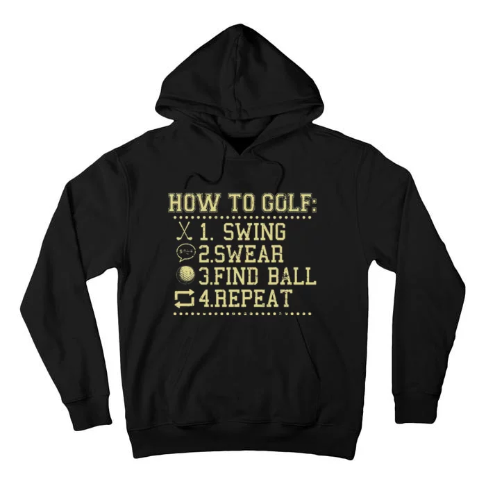 How To Golf Funny Vintage disc Golf Lover sports Tall Hoodie