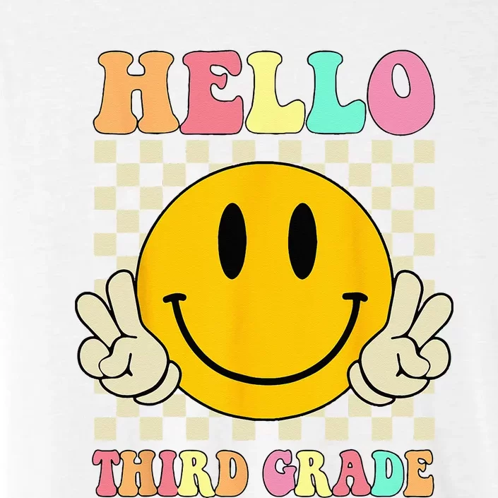 Hello Third Grade Hippie Smile Face 3rd Grade Back To School ChromaSoft Performance T-Shirt