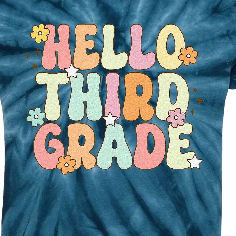 Hello Third Grade Team 3rd Grade Back To School Teacher Kids Tie-Dye T-Shirt