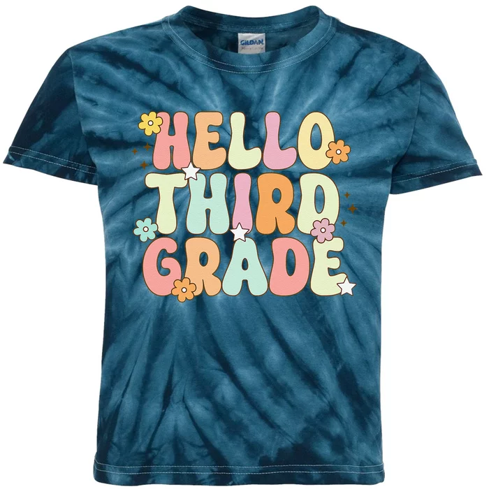 Hello Third Grade Team 3rd Grade Back To School Teacher Kids Tie-Dye T-Shirt