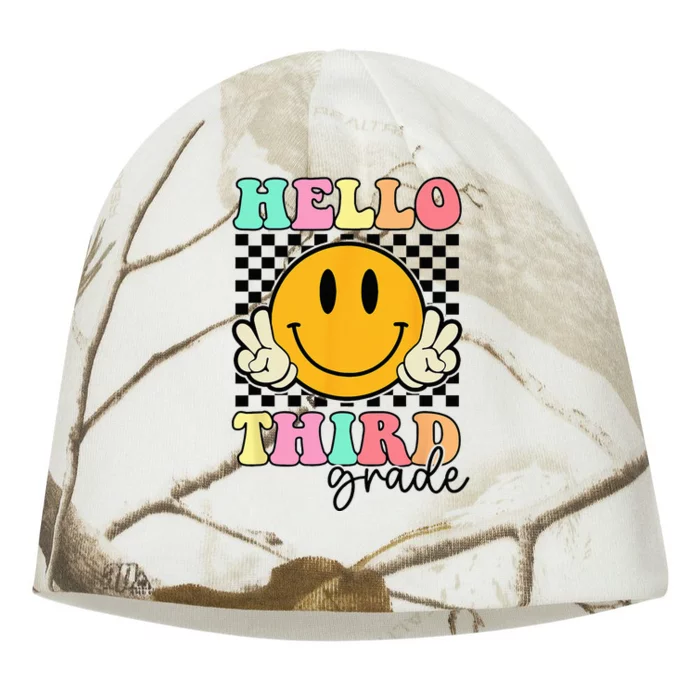 Hello Third Grade Retro Smile Team 3rd Grade Back to School Kati - Camo Knit Beanie