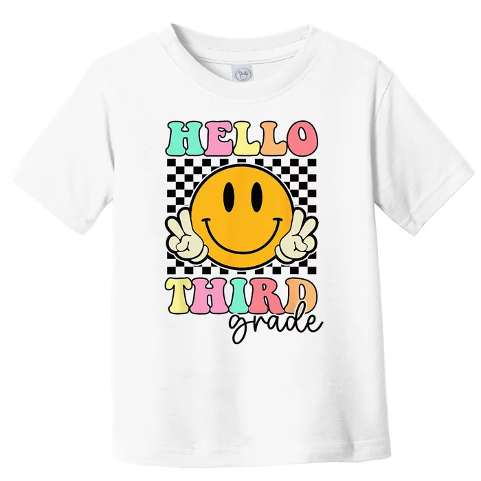 Hello Third Grade Retro Smile Team 3rd Grade Back to School Toddler T-Shirt