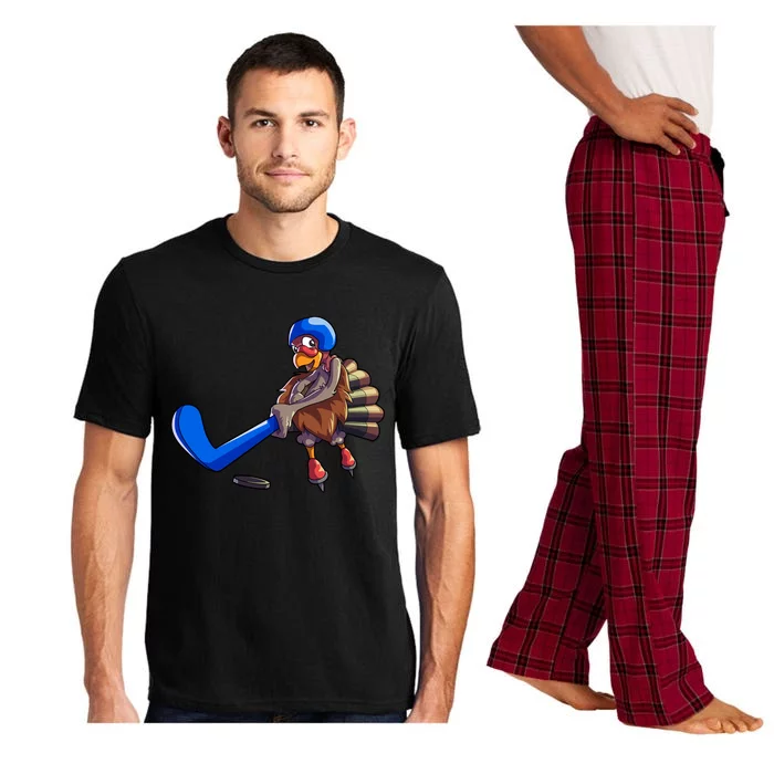 Hockey Thanksgiving Gift Hockey Turkey Gift Pajama Set