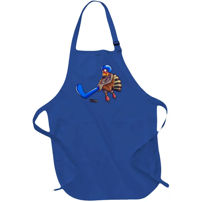 Hockey Thanksgiving Gift Hockey Turkey Gift Full-Length Apron With Pocket