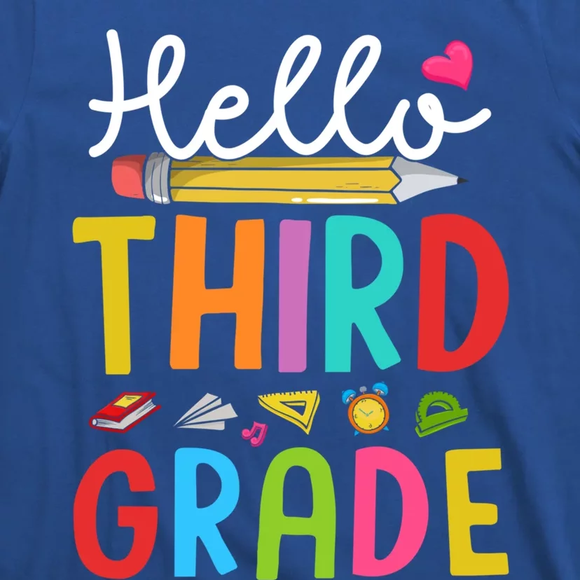 Hello Third Grade First Day Of 3Rd Grade Teacher Gift T-Shirt