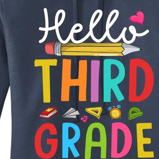 Hello Third Grade First Day Of 3Rd Grade Teacher Gift Women's Pullover Hoodie