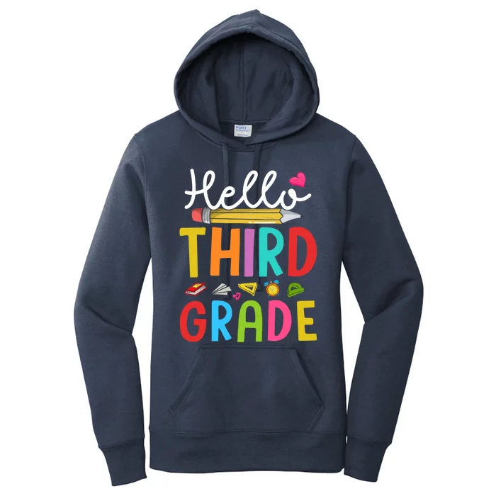 Hello Third Grade First Day Of 3Rd Grade Teacher Gift Women's Pullover Hoodie