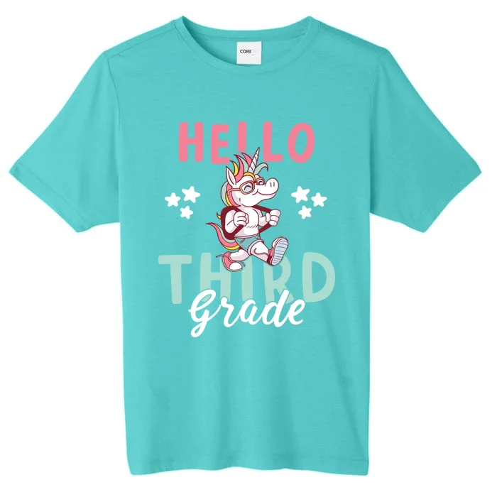 Hello Third Grade Unicorn And Teachers Gift ChromaSoft Performance T-Shirt