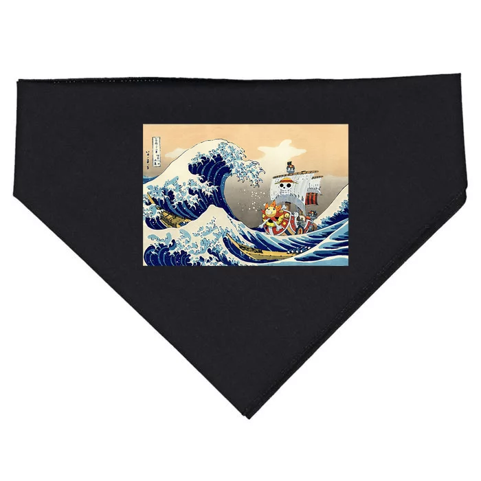 Hokusai The Great Wave Off Kanagawa Japanese Art Anime USA-Made Doggie Bandana