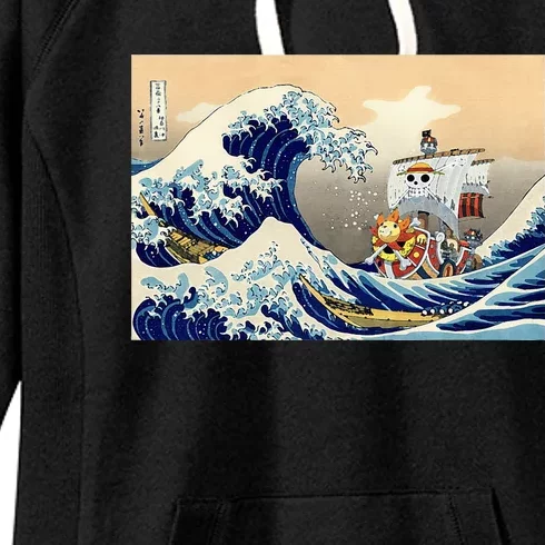 Hokusai The Great Wave Off Kanagawa Japanese Art Anime Women's Fleece Hoodie