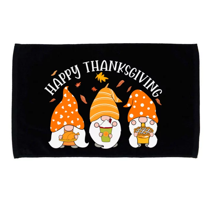 Happy Thanksgiving Gnome Festive Holiday Microfiber Hand Towel