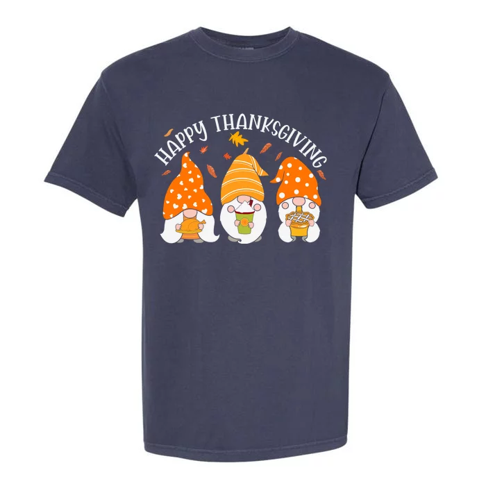 Happy Thanksgiving Gnome Festive Holiday Garment-Dyed Heavyweight T-Shirt