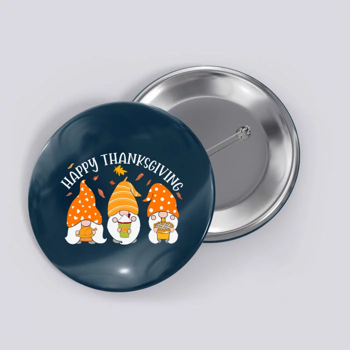 Happy Thanksgiving Gnome Festive Holiday Button