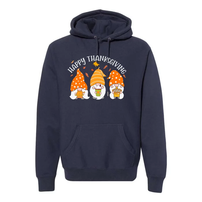 Happy Thanksgiving Gnome Festive Holiday Premium Hoodie